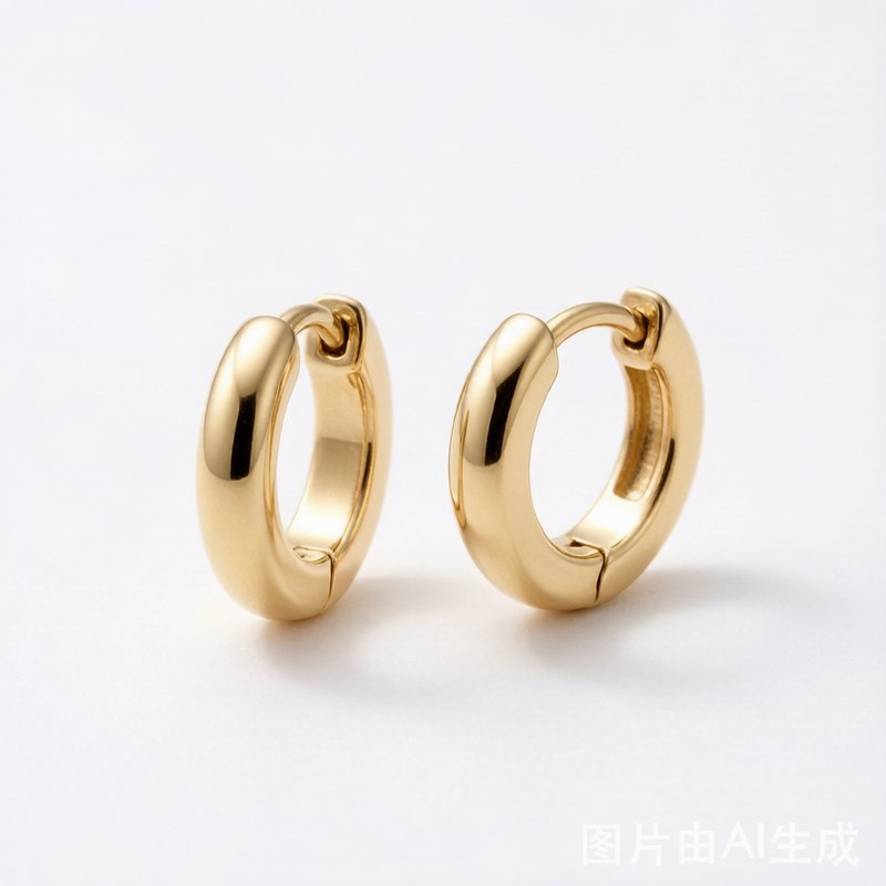 Solid Gold Huggie Hoop Earrings