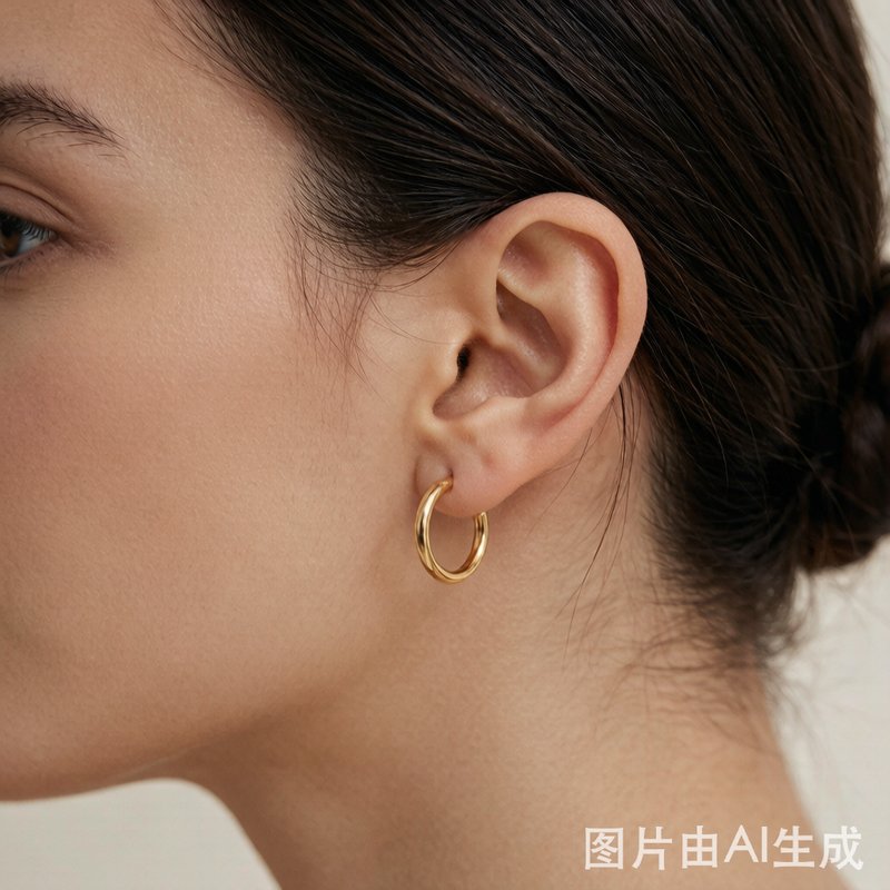 Solid Gold Huggie Hoop Earrings