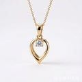 Solid Gold Moissanite Teardrop Pendant