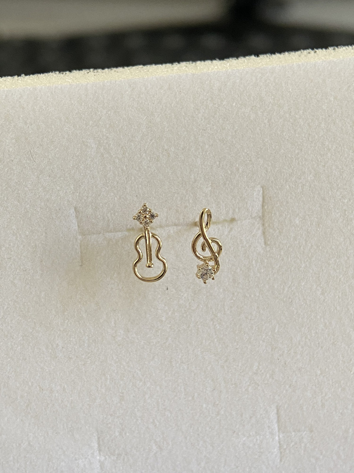 Actual product photo of 14K Solid Gold Abstract Flame Stud Earrings, reference view 1
