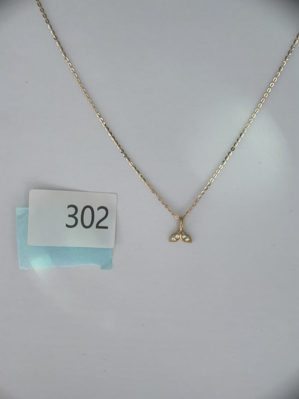 Actual product photo of 14K Solid Gold Double Leaf Pendant, reference view 2