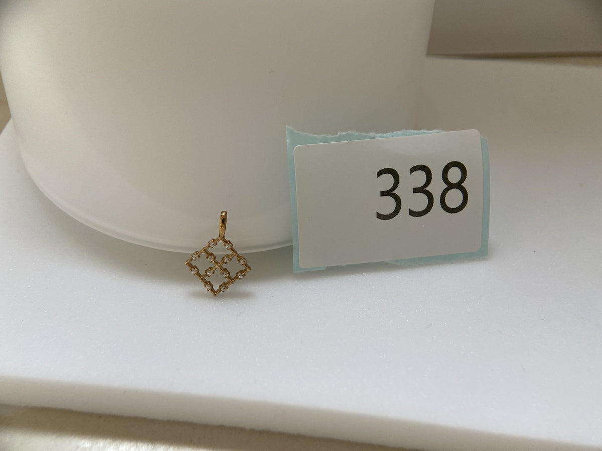 Actual product photo of 14K Solid Gold Geometric Lattice Pendant, reference view 1