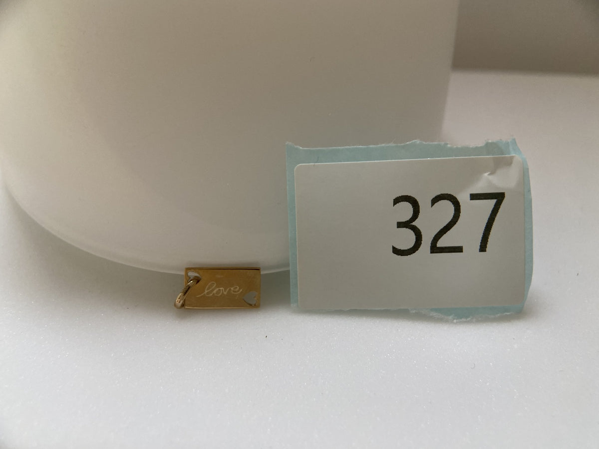 Actual product photo of 14K Solid Gold Love Tag Pendant, reference view 1