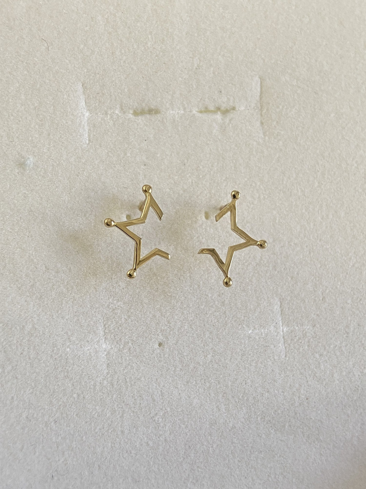 Actual product photo of 14K Solid Gold Minimal Constellation Stud Earrings, reference view 1