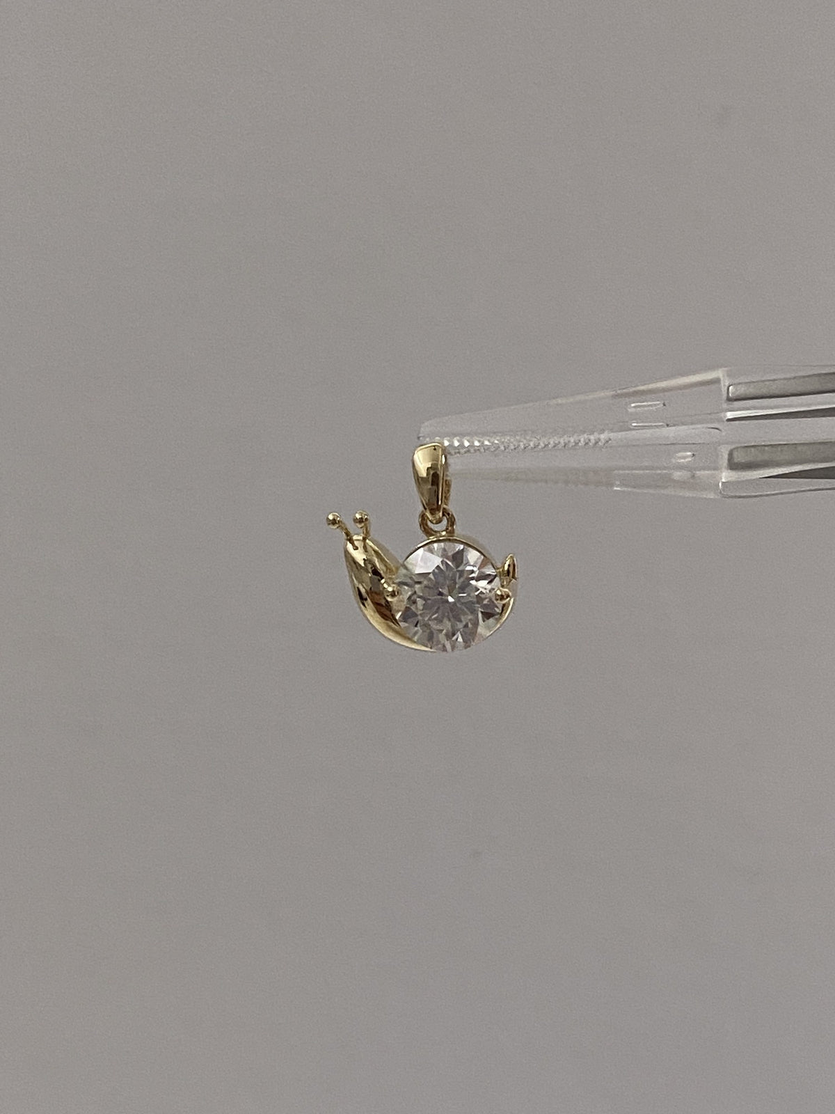 Actual product photo of 14K Solid Gold Moissanite Crescent Pendant, reference view 1