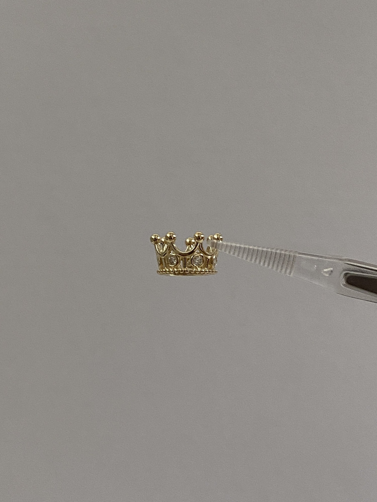 Actual product photo of 14K Solid Gold Moissanite Crown Pendant, reference view 1
