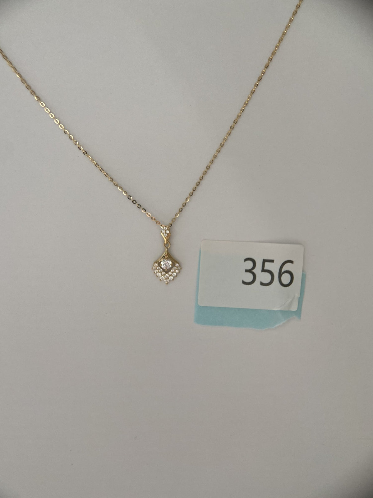 Actual product photo of 14K Solid Gold Ornate Kite Pendant, reference view 2