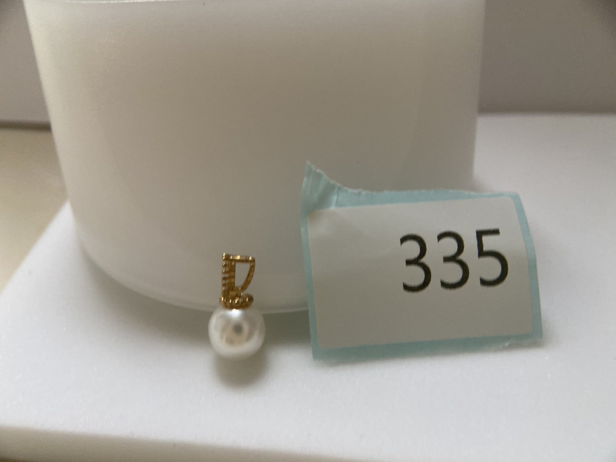 Actual product photo of 14K Solid Gold Pearlescent Drop Pendant, reference view 1
