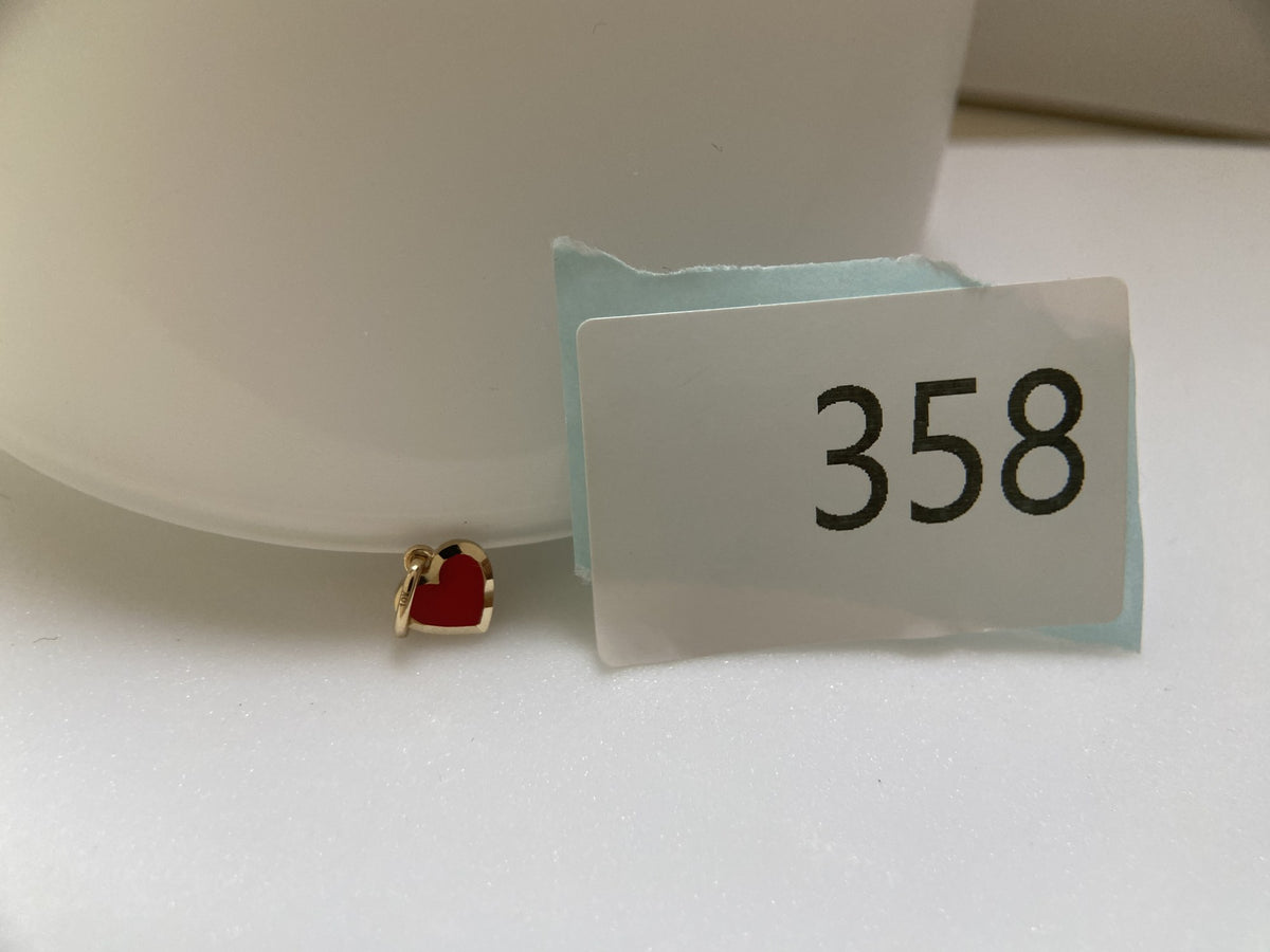 Actual product photo of 14K Solid Gold Red Enamel Drop Pendant, reference view 1