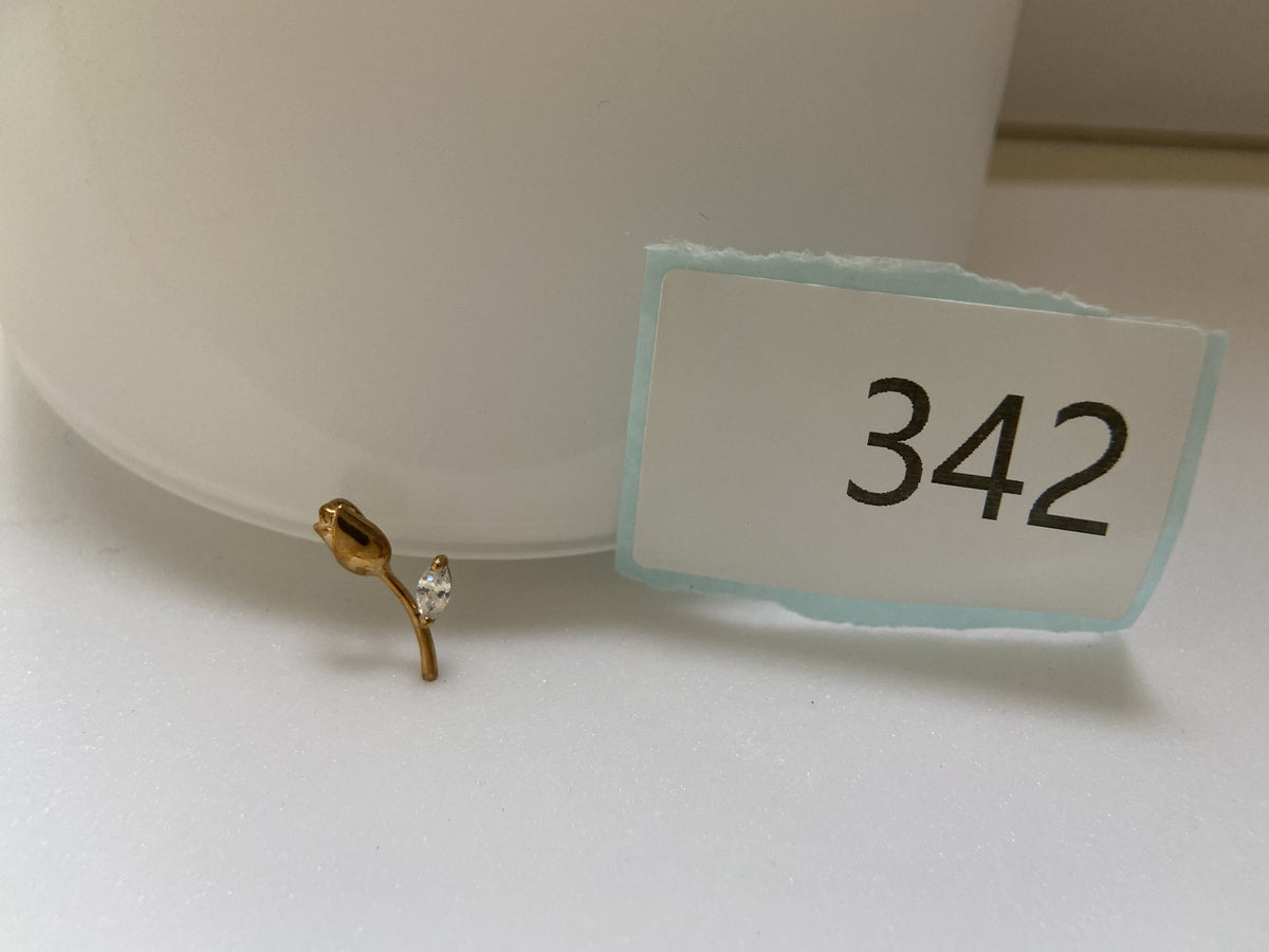 Actual product photo of 14K Solid Gold Rosebud Pendant, reference view 1