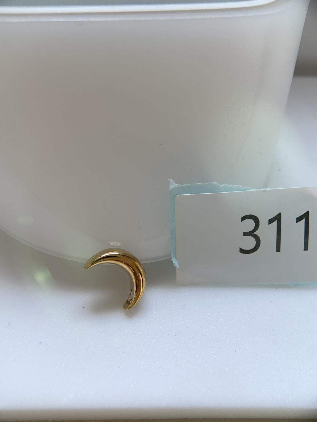Actual product photo of 14K Solid Gold Sculpted Crescent Moon Pendant, reference view 1