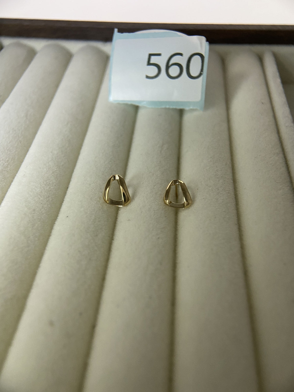 Actual product photo of 14K Solid Gold Sculpted Teardrop Stud Earrings, reference view 1