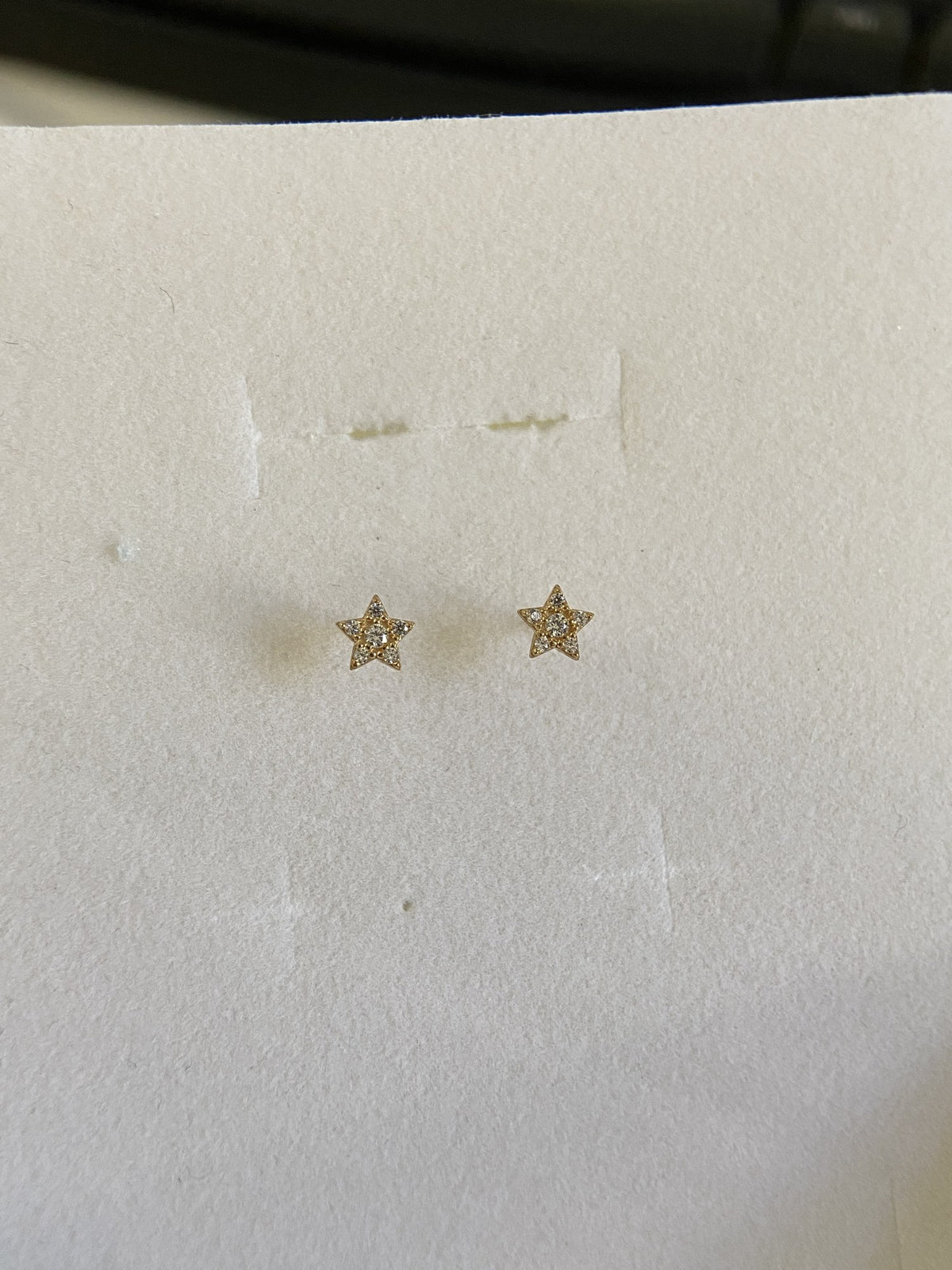 Actual product photo of 14K Solid Gold Star Cluster Stud Earrings, reference view 1