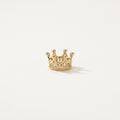 14K solid gold moissanite crown pendant on a warm ivory background
