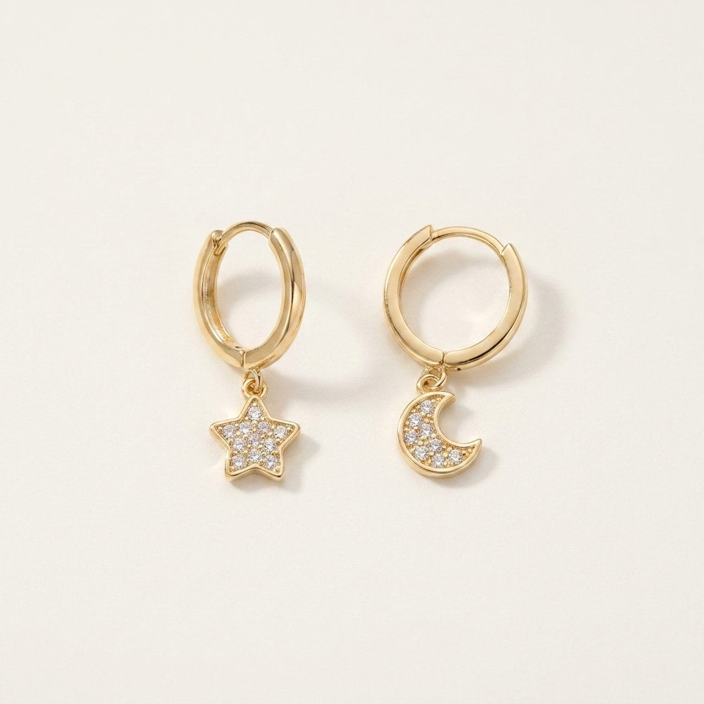 Solid Gold Hoop Earrings - 8.2mm Inner Diameter - Style 623 in yellow gold on a warm ivory background