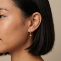 Solid Gold Hoop Earrings - 8.7mm Inner Diameter - Style 632, 8.7mm inner diameter worn on one ear