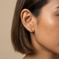 Solid Gold Hoop Earrings - 7mm Inner Diameter - Style 658, 7mm inner diameter worn on one ear