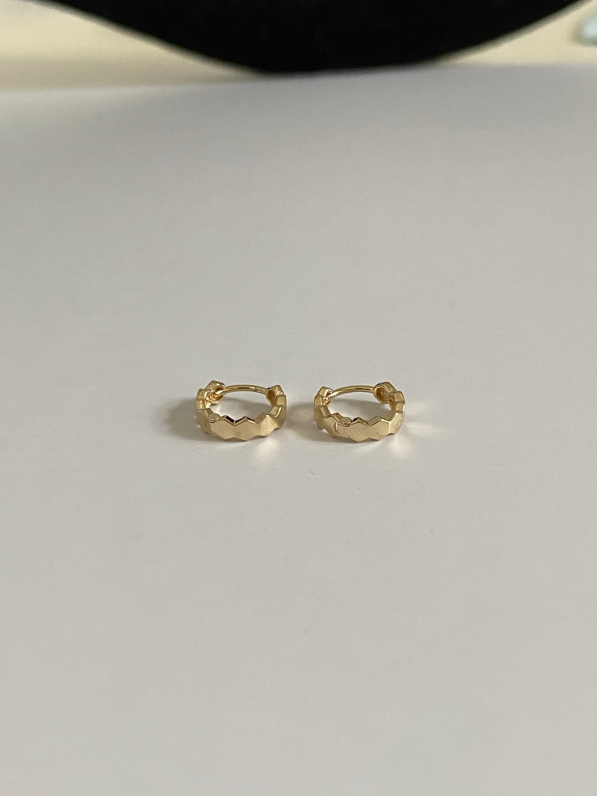 Actual product photo of Solid Gold Hoop Earrings - 7.5mm Inner Diameter - Style 630