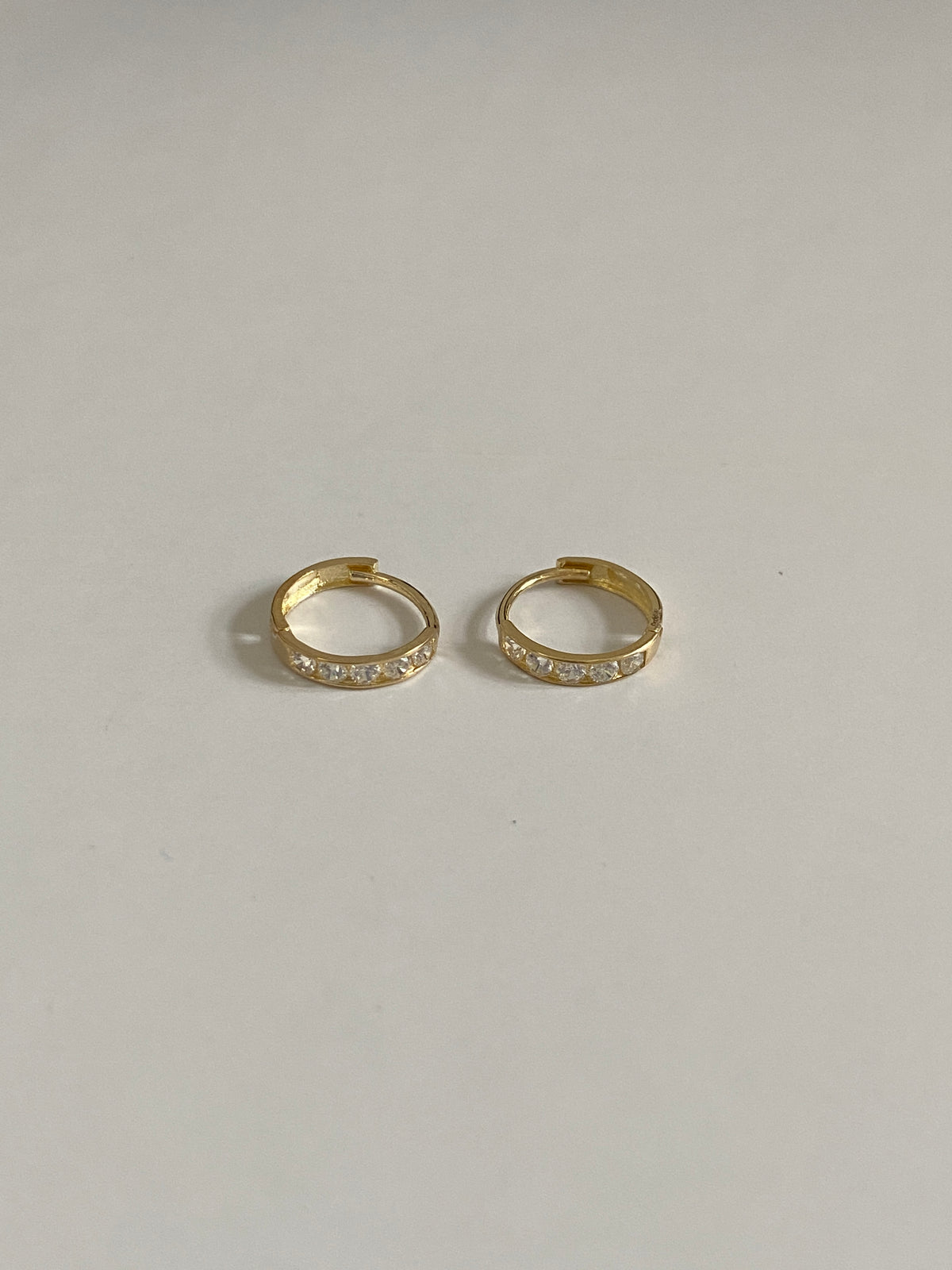 Actual product photo of Solid Gold Hoop Earrings - 8.3mm Inner Diameter - Style 635