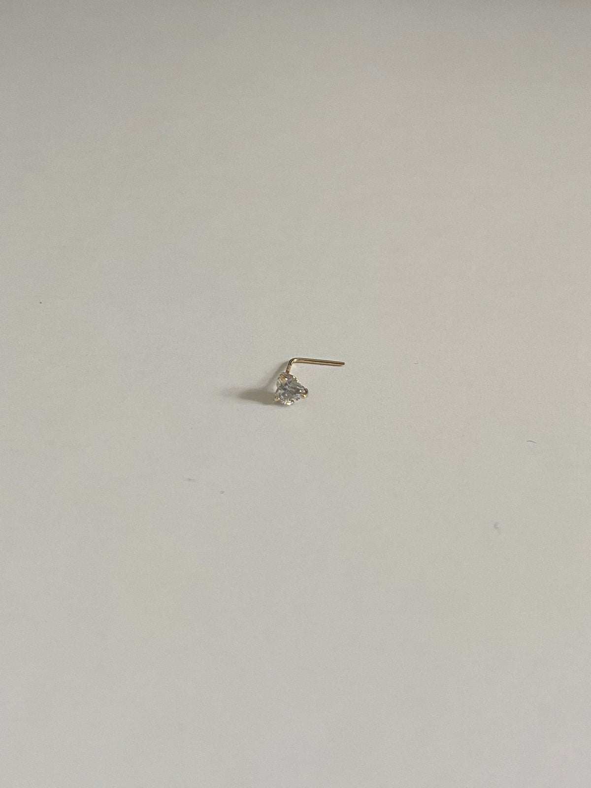 Actual product photo of Solid Gold Heart Gemstone Nose Stud